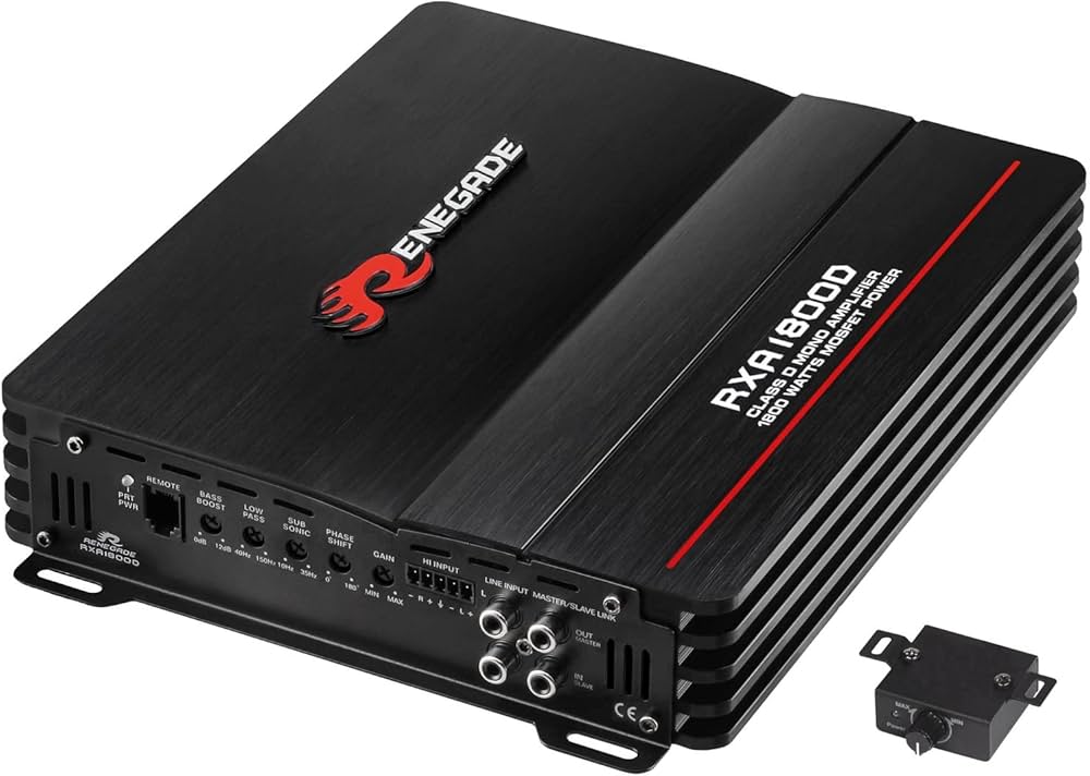 amplificatore RENEGADE RXA1800D RXA 1800 D monofonico classe d 1 canale 900 watt rms stabile a 1 ohm 1800 watt max specifico per subwoofer,